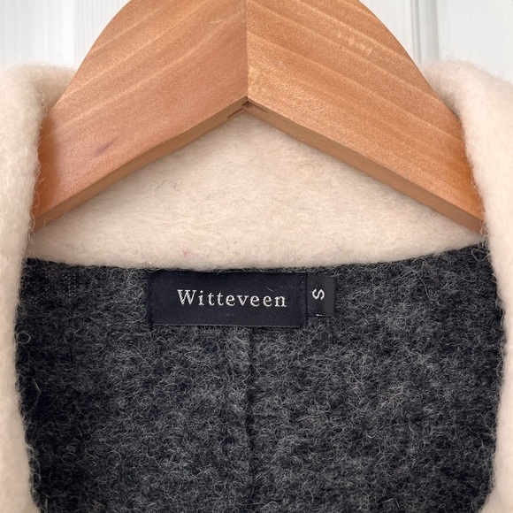 Witteveen Charcoal & Cream Trim Wool-Blend Jacket S - Picture 8 of 15